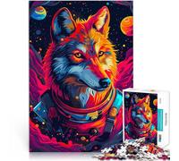 Rompecabezas para Adolescentes de 2000 Piezas Astronauta Wolf Space Juego Educativo Familiar Toda la Familia. 70x100cm