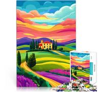 Rompecabezas para Adolescentes de 2000 Piezas Atardecer en una Villa Toscana, Arte Italiano Difícil Difícil Buen Regalo 70x100cm