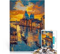 Rompecabezas para Adolescentes de 2000 Piezas Canal de Venecia al Atardecer Aprendizaje Educativo Decoración del hogar 70x100cm