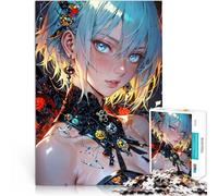 Rompecabezas para Adolescentes de 2000 Piezas Chica de Anime de Mirada cósmica con Cabello Azul desafío Educativo Regalo Divertido 70x100cm