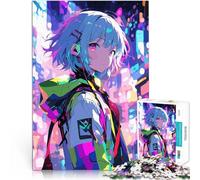 Rompecabezas para Adolescentes de 2000 Piezas Chica de Anime en la Ciudad de neón Desafiante Difícil Grandes Regalos y Juguetes 70x100cm