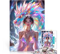 Rompecabezas para Adolescentes de 2000 Piezas Dragón y Mujer Juegos educativos Decoración del hogar Regalo de Obra de Arte 70x100cm