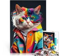 Rompecabezas para Adolescentes de 2000 Piezas Estrella de la Moda Cool Cat de los 80 desafío Educativo Decoración del hogar 70x100cm