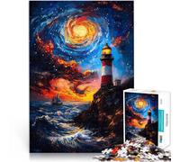 Rompecabezas para Adolescentes de 2000 Piezas Faro bajo el Cielo Estrellado Juego de Preguntas Decoración hogar 70x100cm