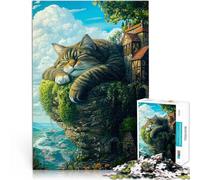Rompecabezas para Adolescentes de 2000 Piezas Gato Gigante Dormido Actividad Familiar Cada Pieza es única: un desafiante y Divertido Juego Familiar 70x100cm