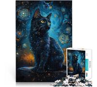 Rompecabezas para Adolescentes de 2000 Piezas Gato Van Gogh Juguetes para aliviar el estrés Interacción Entre Padres e Hijos 70x100cm
