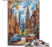 Rompecabezas para Adolescentes de 2000 Piezas, Hermoso Paisaje Urbano en Acuarela, para Mayores de 14 años, Hermoso Juego de diseño, Hermoso Juego de diseño, Gran Regalo, 70x100cm