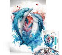 Rompecabezas para Adolescentes de 2000 Piezas Historia de Amor de una Pareja de Delfines Aprendizaje Educativo Gran Regalo 70x100cm