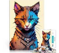 Rompecabezas para Adolescentes de 2000 Piezas Ilustración de Gato cibernético Enojado Juegos educativos Buen Regalo 70x100cm