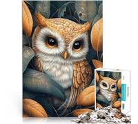 Rompecabezas para Adolescentes de 2000 Piezas Lindo búho bebé Entre Hojas de otoño Corte de precisión Lista de Deseos con Papá Noel 70x100cm