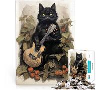 Rompecabezas para Adolescentes de 2000 Piezas Músico Gato Negro Juguete Educativo Intelectual descompresor Regalo Divertido 70x100cm