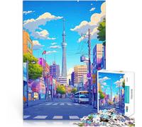 Rompecabezas para Adolescentes de 2000 Piezas Paisaje Urbano de Tokio Corte de precisión Decoración de Pared cumpleaños y Navidad 70x100cm