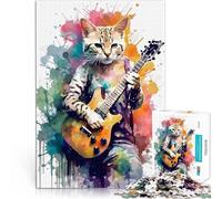 Rompecabezas para Adolescentes de 2000 Piezas Pintura de Gato Humano Juego Familiar para y con póster a Juego y Hoja de Trivia 70x100cm