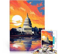 Rompecabezas para Adolescentes de 2000 Piezas Pintura estética del Capitolio de EE. UU. Juguetes de Bricolaje Ideas de Regalos 70x100cm