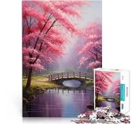 Rompecabezas para Adolescentes de 2000 Piezas Puente de los cerezos en Flor Difícil Difícil Juguetes de decoración del hogar 70x100cm