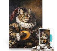 Rompecabezas para Adolescentes de 2000 Piezas Retrato de Gato músico Difícil Difícil con Piezas de Formas aleatorias Que se entrelazan Completamente 70x100cm