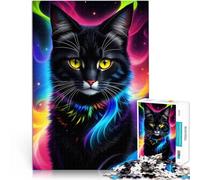 Rompecabezas para Adolescentes de 2000 Piezas Retrato de Gato Negro de fantasía Desafiante Difícil Gran Regalo para Juegos 70x100cm