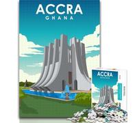 Rompecabezas para Adolescentes de Accra, Ghana, póster de Viaje, 1000 Piezas, para Adolescentes y Adultos, Arte de Pared Moderno DIY, decoración del hogar, 26x38cm