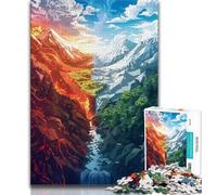 Rompecabezas para Adolescentes de la Montaña de Hielo y Fuego 1000 Piezas Ideal para Pasar el rato para aliviar el estrés y la interacción Entre Padres e Hijos 26x38cm