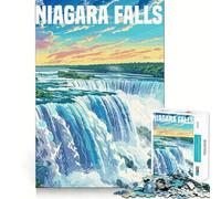 Rompecabezas para Adolescentes de Las Cataratas del Niágara, Canadá, 1000 Piezas, Juguete de lógica Mental, Alivio de la ansiedad, Corte Firme, Regalo de cumpleaños (38x26cm)