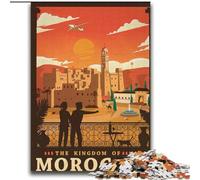 Rompecabezas para Adolescentes de Marruecos, un desafío difícil y antiestrés, Regalos de Amigo Secreto para Mayores de 14 años, 70x100cm