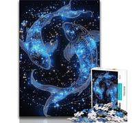 Rompecabezas para Adolescentes de Piscis Galáctico, Juegos educativos para decoración del hogar, Ideal para Escritorio (tamaño 38x26cm)