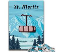 Rompecabezas para Adolescentes de St Moritz, Suiza, de 1000 Piezas, Ideal para Pasar el rato, aliviar el estrés y fomentar el Amor en Pareja (26x38cm)