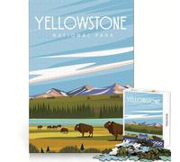 Rompecabezas para Adolescentes del Parque Nacional de Yellowstone, 1000 Piezas, Sharp Recall, Serene Activity Uniform Cut, Joyful Christmas (50x75cm)