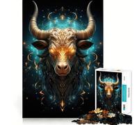 Rompecabezas para Adolescentes del Signo Zodiacal Tauro, 1000 Piezas, para estimular la Memoria, Actividad en casa, patrón de ensamblaje, 50x75cm