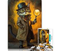 Rompecabezas para Adolescentes: Detective Cat, 1000 Piezas, Juego desafiante para Todos, para Mujeres, Regalos para Hombres, 50x75cm