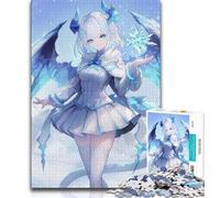 Rompecabezas para Adolescentes, diseño de Chica dragón de Anime, Juegos educativos, decoración del hogar, Regalo de cumpleaños, Arte Mural (tamaño 75x50cm)