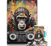 Rompecabezas para Adolescentes DJ Monkey, 1000 Piezas, Juego Educativo para cumpleaños y Navidad a Partir de 14 años, 50x75cm