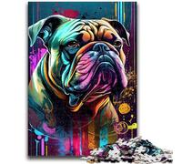 Rompecabezas para Adolescentes: El Bulldog Gentil: Un Juego desafiante y Familiar para Decorar la Pared, cumpleaños y Navidad, 50x75cm