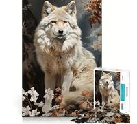 Rompecabezas para Adolescentes El Lobo Blanco de 1000 Piezas Actividad para estimular la Memoria en casa, Ideal para armar y Regalar 38x26cm