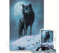 Rompecabezas para Adolescentes El Lobo del Alma Invernal de 1000 Piezas, con Poder de Memoria, pasatiempo Relajante, Ajuste, Acogedor (38x52cm)