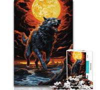 Rompecabezas para Adolescentes: El Lobo Feroz Rompecabezas para Adultos Juegos Familiares desafiantes Juguete DIY para Decorar la Pared del hogar Regalos (tamaño 75x50cm)
