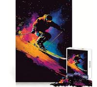 Rompecabezas para Adolescentes Esquiador en Movimiento de 1000 Piezas Juguete Que estimula la lógica y Divierte a la Familia 38x26cm