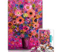 Rompecabezas para Adolescentes: Flores Silvestres en un jarrón Rompecabezas para Adultos de 1000 Piezas Juego difícil y desafiante para Jugar en Familia Regalos para el Amigo Secreto 26x38cm