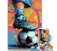 Rompecabezas para Adolescentes, fútbol, Pintura al óleo, Rompecabezas para Adolescentes, 1000 Piezas, antiestrés, desafío difícil, Mejora el Amor en Pareja, 50x75cm