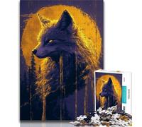 Rompecabezas para Adolescentes Golden Wolf de 1000 Piezas Ideal para aliviar el estrés desafío difícil decoración del hogar Juguetes de 75x50cm