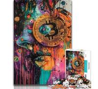 Rompecabezas para Adolescentes: Graffiti Bitcoin Rompecabezas de 1000 Piezas para Adultos y Adolescentes Juego desafiante para Todos para Mujeres Regalos para Hombres 75x50cm