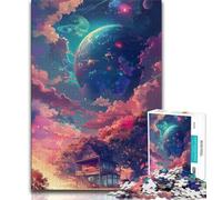 Rompecabezas para Adolescentes Hermosa casa bajo Estrellas de Colores 1000 Piezas para Adultos y Adolescentes Juego Familiar antiestrés desafío difícil Regalo de Amigo Secreto (50x75cm)