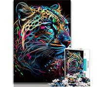 Rompecabezas para Adolescentes Jaguar Pop Art Animal Face Adultos 1000 Piezas Difícil, Idea de Regalo de cumpleaños para Adultos, Juego Familiar y pasatiempo 75x50cm