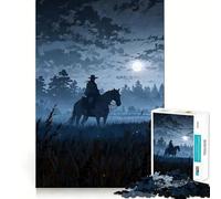 Rompecabezas para Adolescentes Jinete Nocturno a Caballo 1000 Piezas Recall Boost Gentle Leisure Clean Cut Santa Wish List (50x75cm)