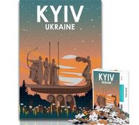 Rompecabezas para Adolescentes Kiev, Ucrania de Noche Rompecabezas para Adultos de 1000 Piezas Juguetes educativos, Juegos para aliviar el estrés, interacción Entre Padres e Hijos 75x50cm