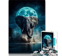 Rompecabezas para Adolescentes: La Luna y el Elefante Rompecabezas para Adolescentes, Pasa el Tiempo en casa con Piezas aleatorias Que se entrelazan (tamaño 75x50cm)
