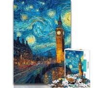 Rompecabezas para Adolescentes: Londres bajo el Cielo Nocturno, 1000 Piezas, Juguetes educativos para familias, fomenta el Amor en Pareja, 26x38cm