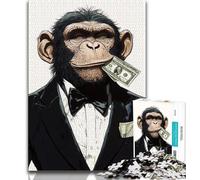 Rompecabezas para Adolescentes: Mono con Dinero 1000 Piezas Ideal para Pasar el Tiempo Libre en casa con Papá Noel 75x50cm