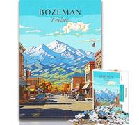 Rompecabezas para Adolescentes Montana Bozeman Travel de 1000 Piezas para Adultos y Adolescentes, Regalo de Amigo Secreto para Mayores de 14 años, 26x38cm