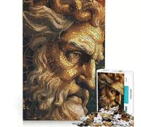 Rompecabezas para Adolescentes Mosaico del Dios Zeus de 1000 Piezas Juegos relajantes difíciles y desafiantes Cada Pieza es única 38x26cm